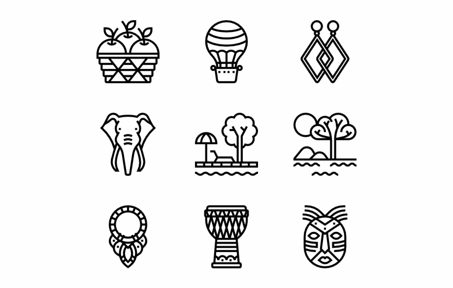 Africa Symbols Ethnic Icons