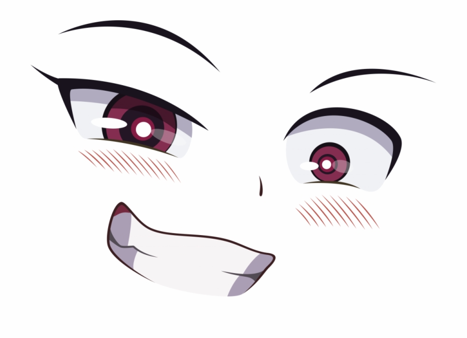 Happy anime face Manga style big green eyes little nose and kawaii mouth  Hand drawn vector illustration Isolated on white 8126665 Vector Art at  Vecteezy