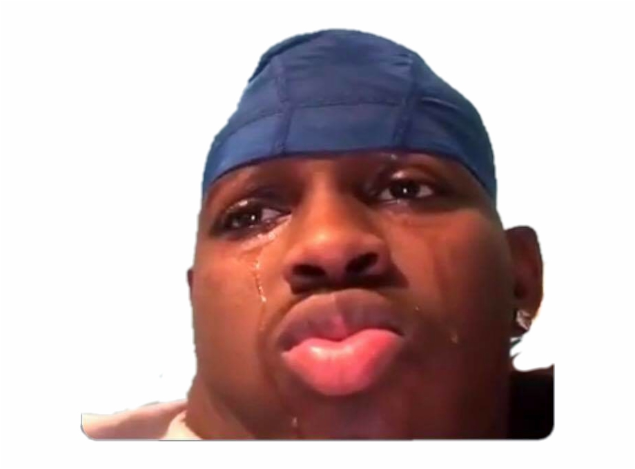 black man crying meme
