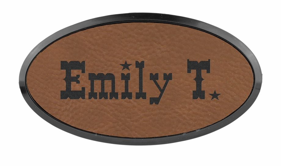 Oval With Border Name Badge With Magnet Circle