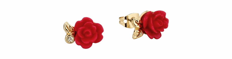 Apparel Beauty And The Beast Rose Earrings
