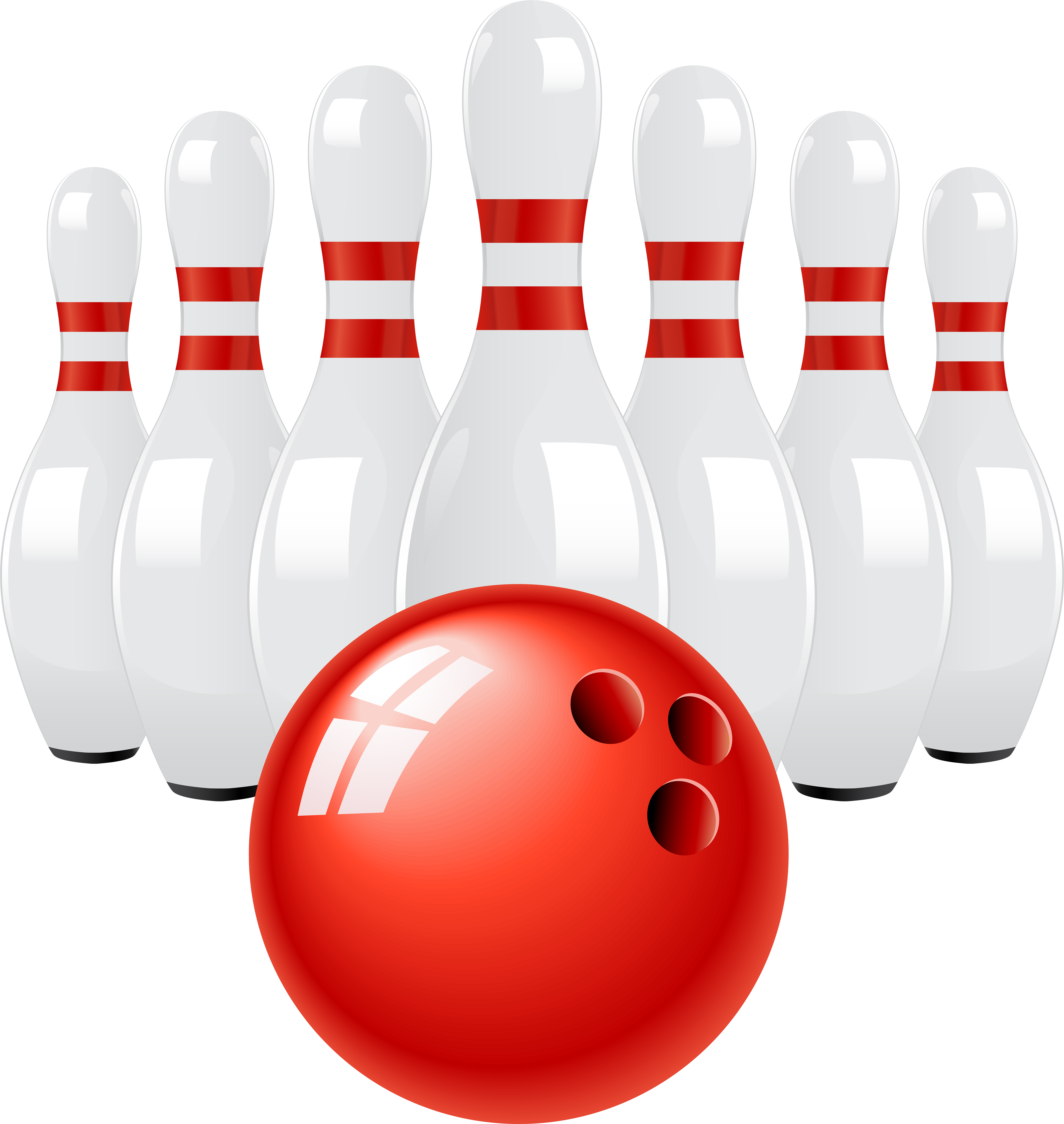 Red Bowling Ball And Pins Png Clip Art