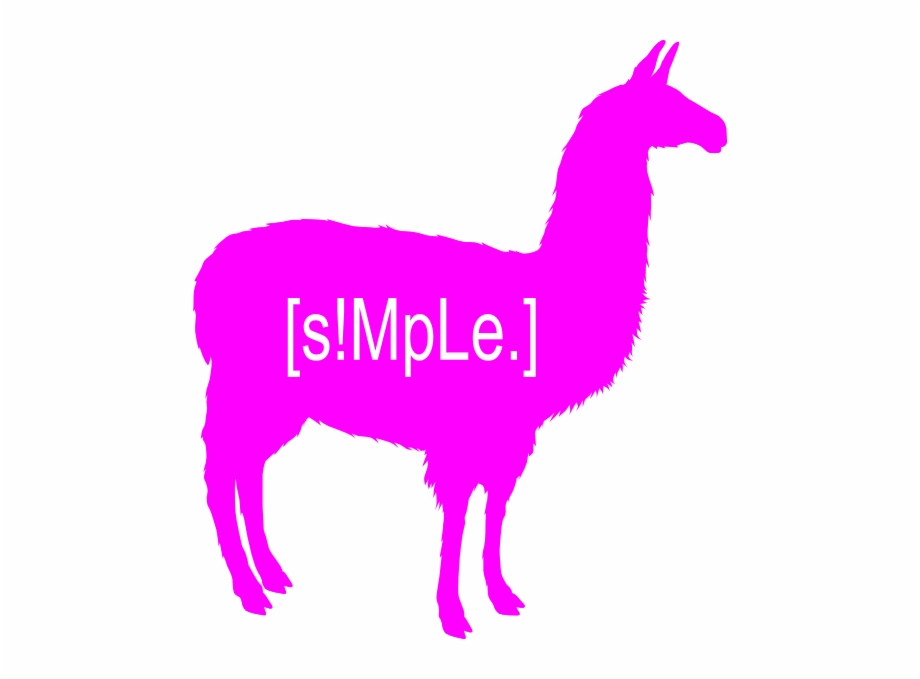 Logo Neon Pink Llama Clipart Black And White