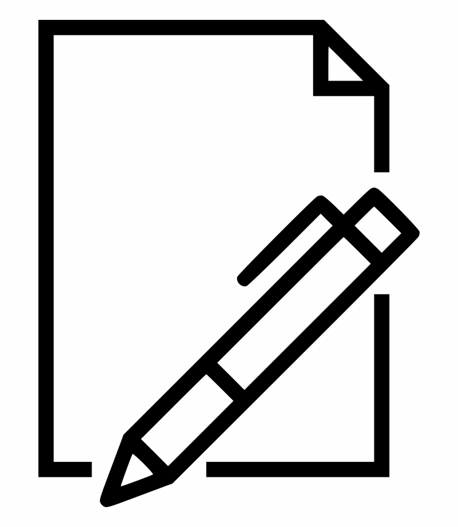 pencil writing clipart black and white