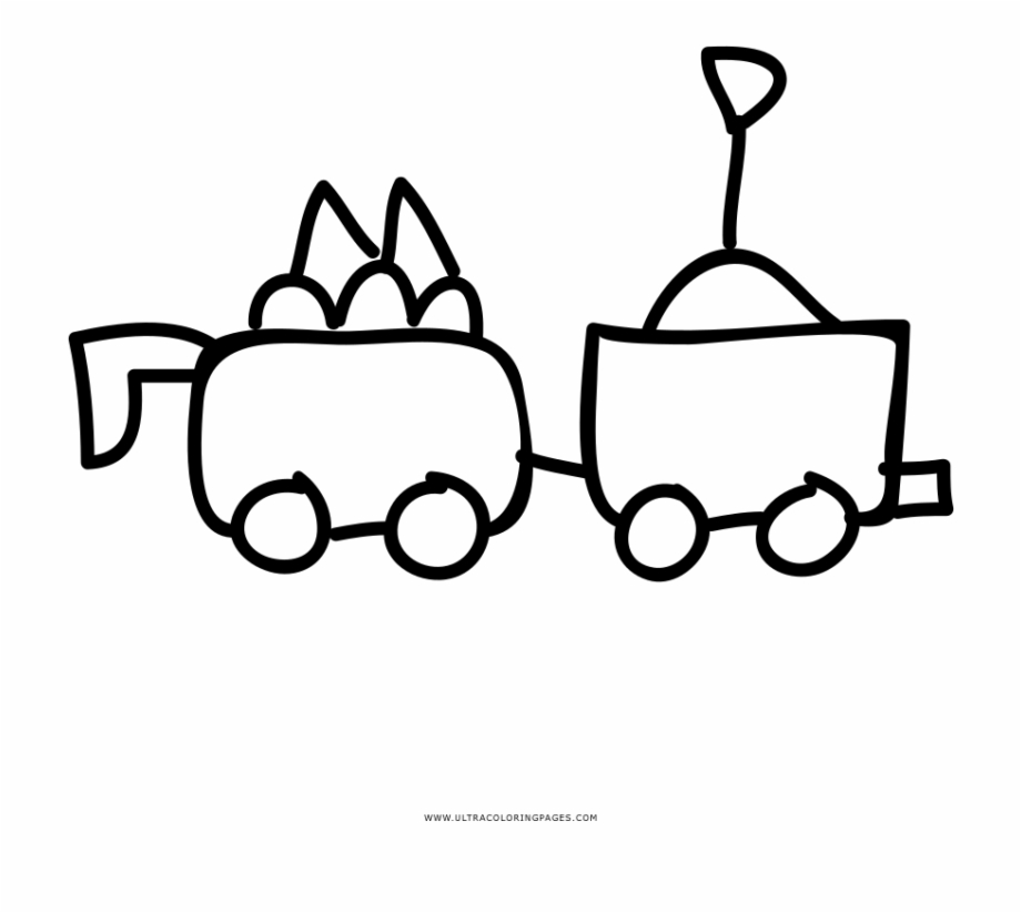Toy Train Coloring Page Line Art