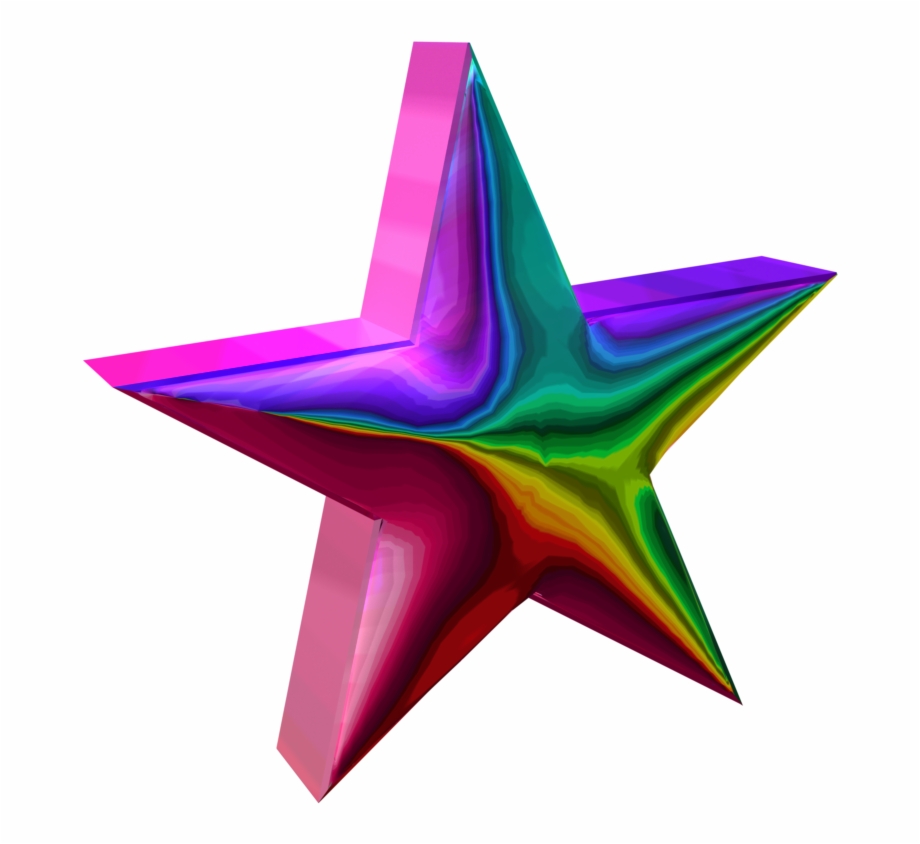 3D Rainbow Star 12 3D Star Logo Png