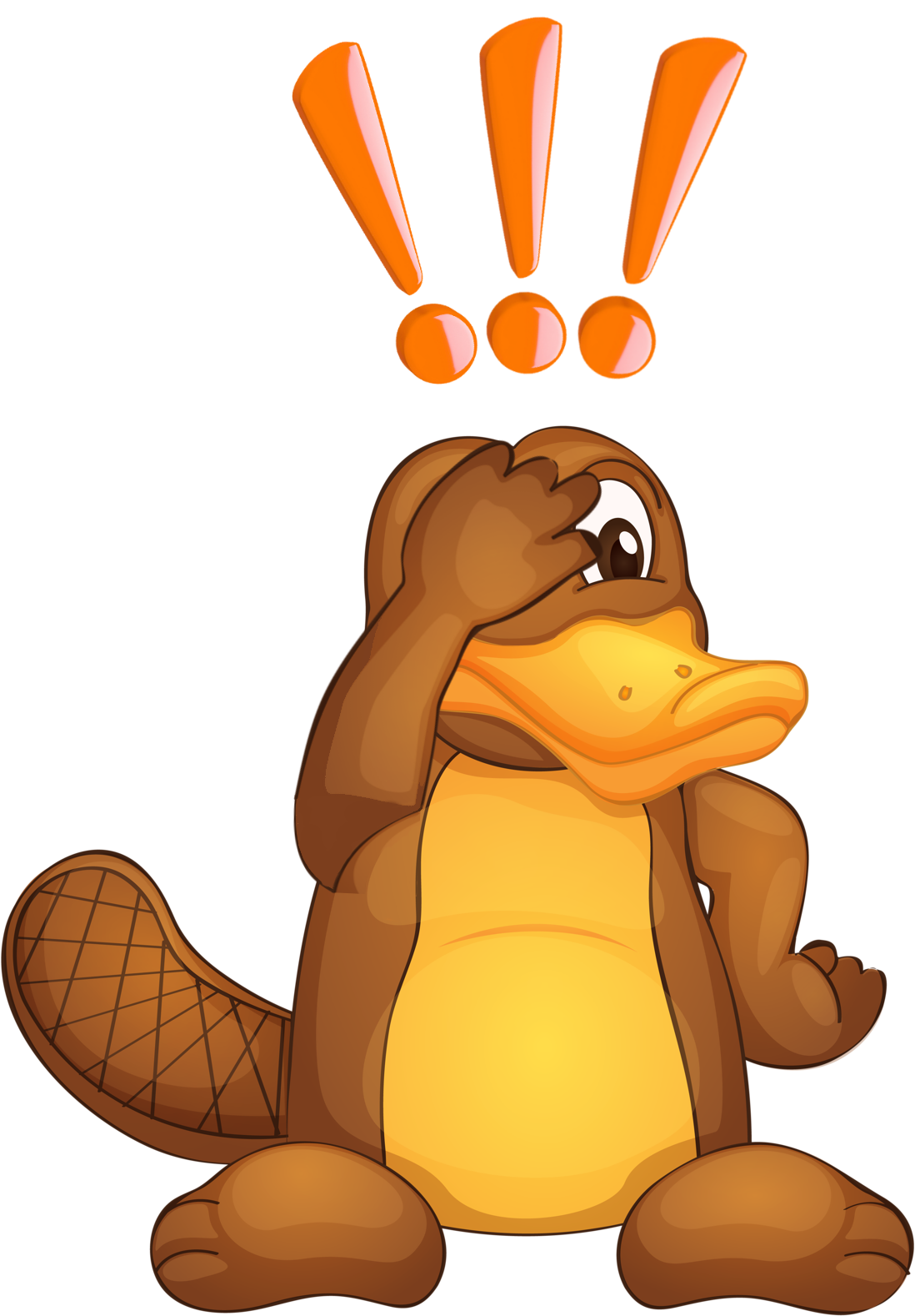 Platypus Exclamation Cartoon Duck Billed Platypus