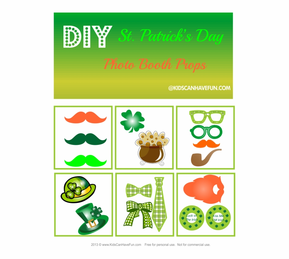 Patricks Day Photo Booth Props With Green Mustaches