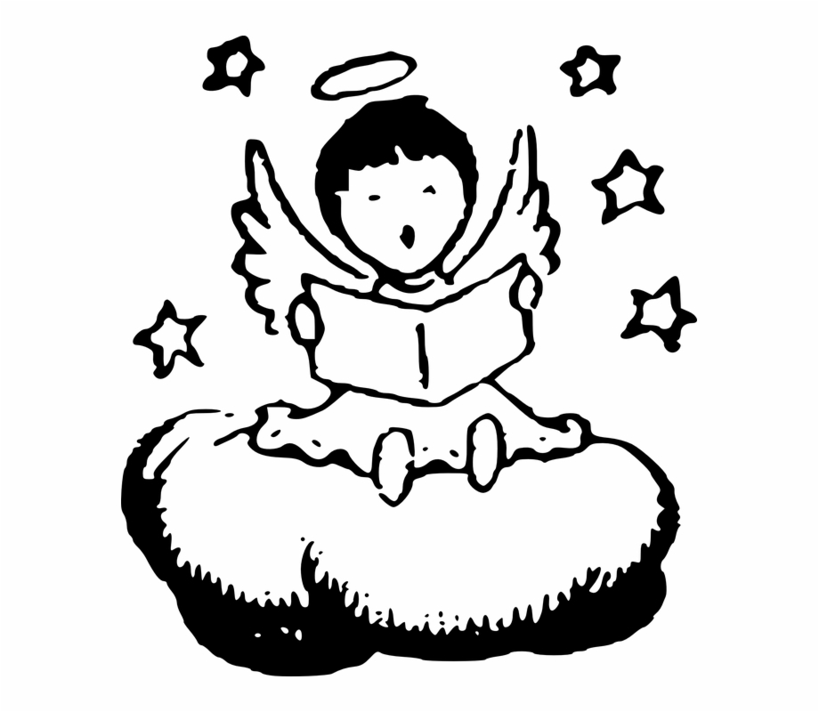 clipart angel reading
