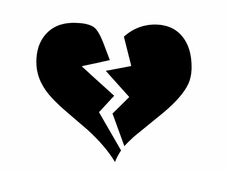 Black Broken Heart Symbol Black Broken Heart Png