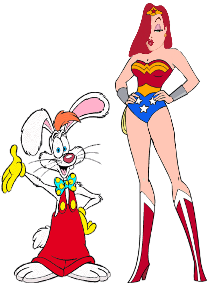 Jessica Rabbit As Wonder Woman With Roger Rabbit