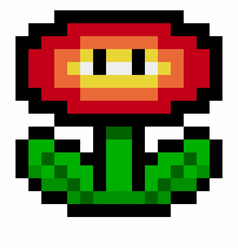 Super Mario Bros Fire Flower Mario Pixel Art - Clip Art Library