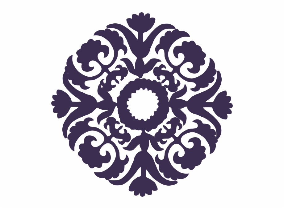 Dark Purple Paisley Flower Svg Clip Arts 588