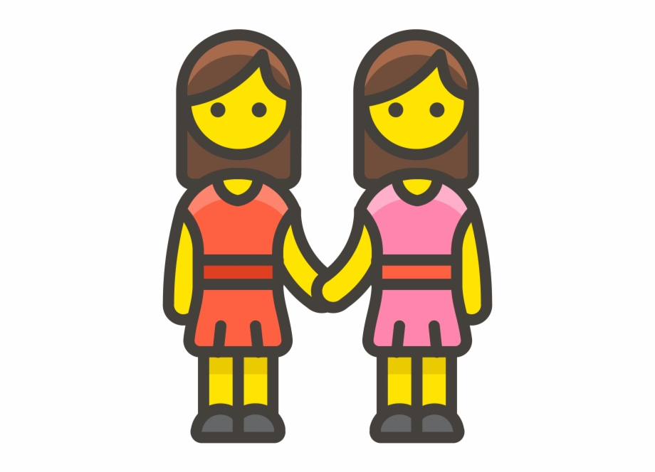 Two Women Holding Hands Emoji Mujeres Icono Png