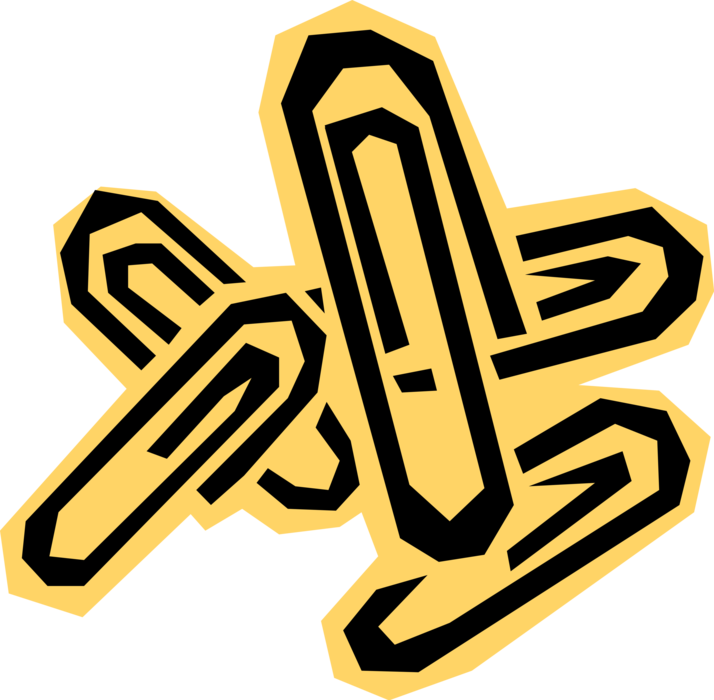 Vector Illustration Of Paper Clip Or Paperclip Office