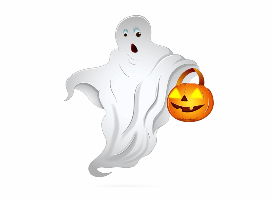 Halloween Ghost With Pumpkin Basket Png Clipart Halloween