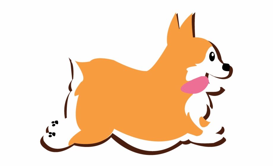 Running Dog Cartoon Png Png Download Corgi Cartoon