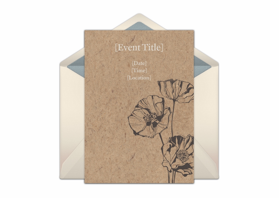 Flower Print Online Invitation Greeting Card