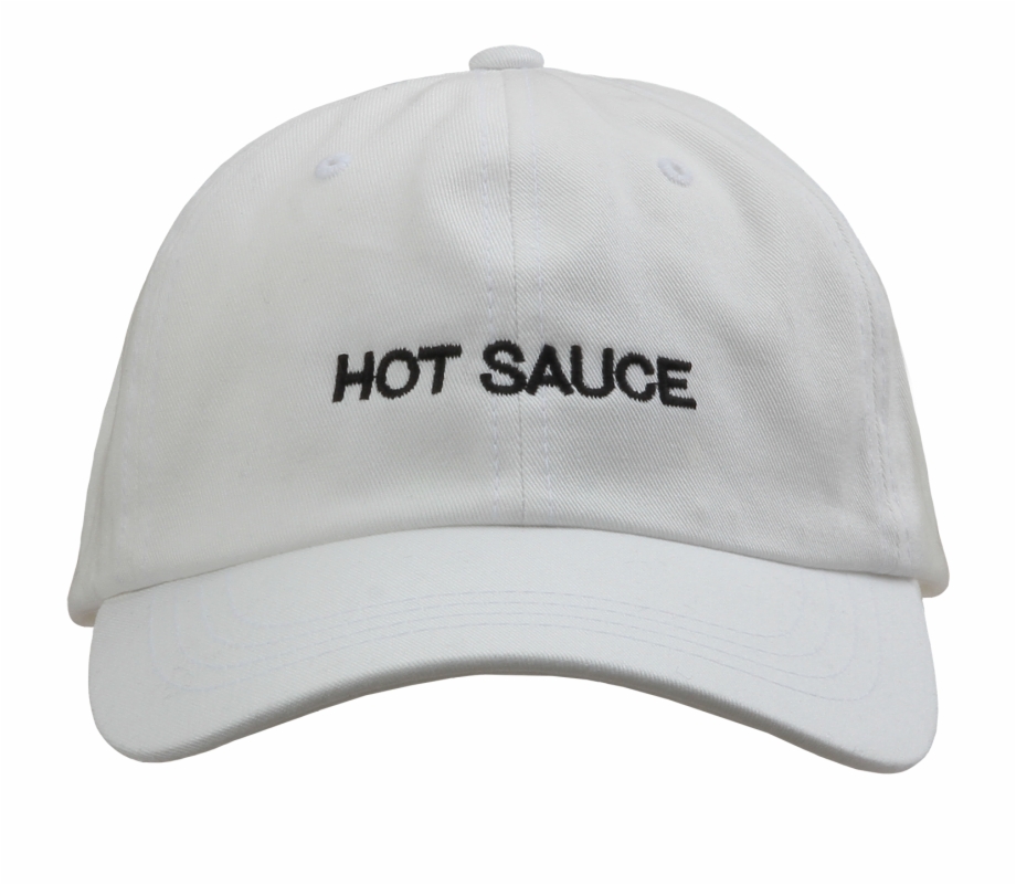 Unstructured White Hat Featuring Hot Sauce Beyonc Dad