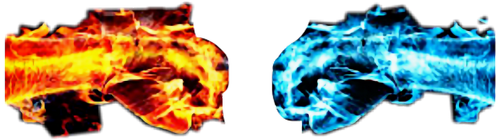 Fire Ice Fists Hands Blue Red Yellow Freetoedit