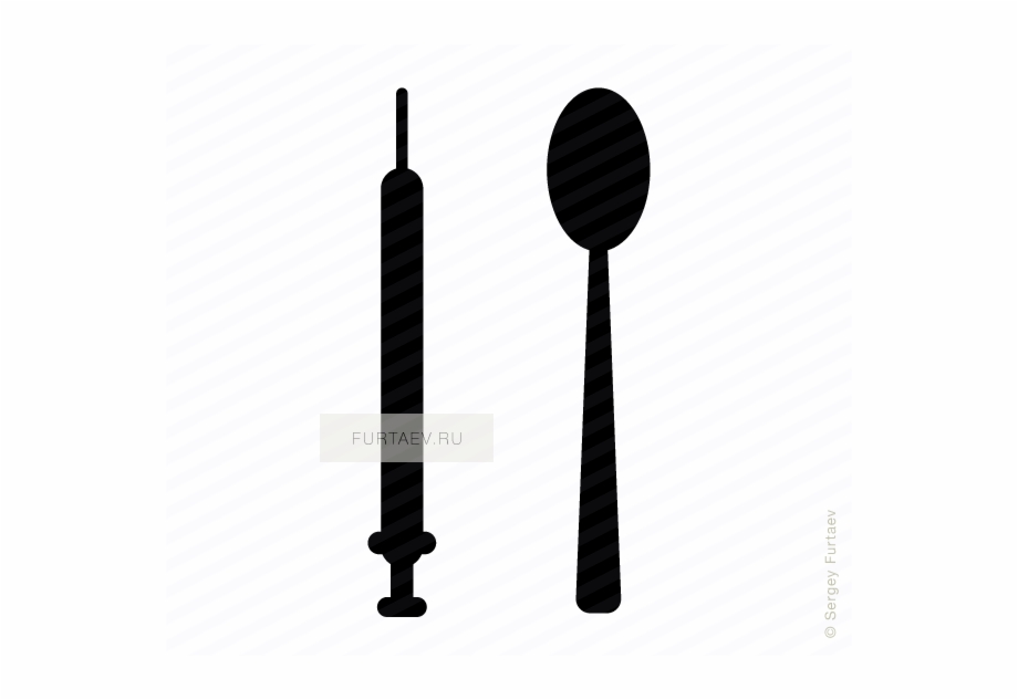 Vector Icon Of Syringe And Spoon Gear Shift