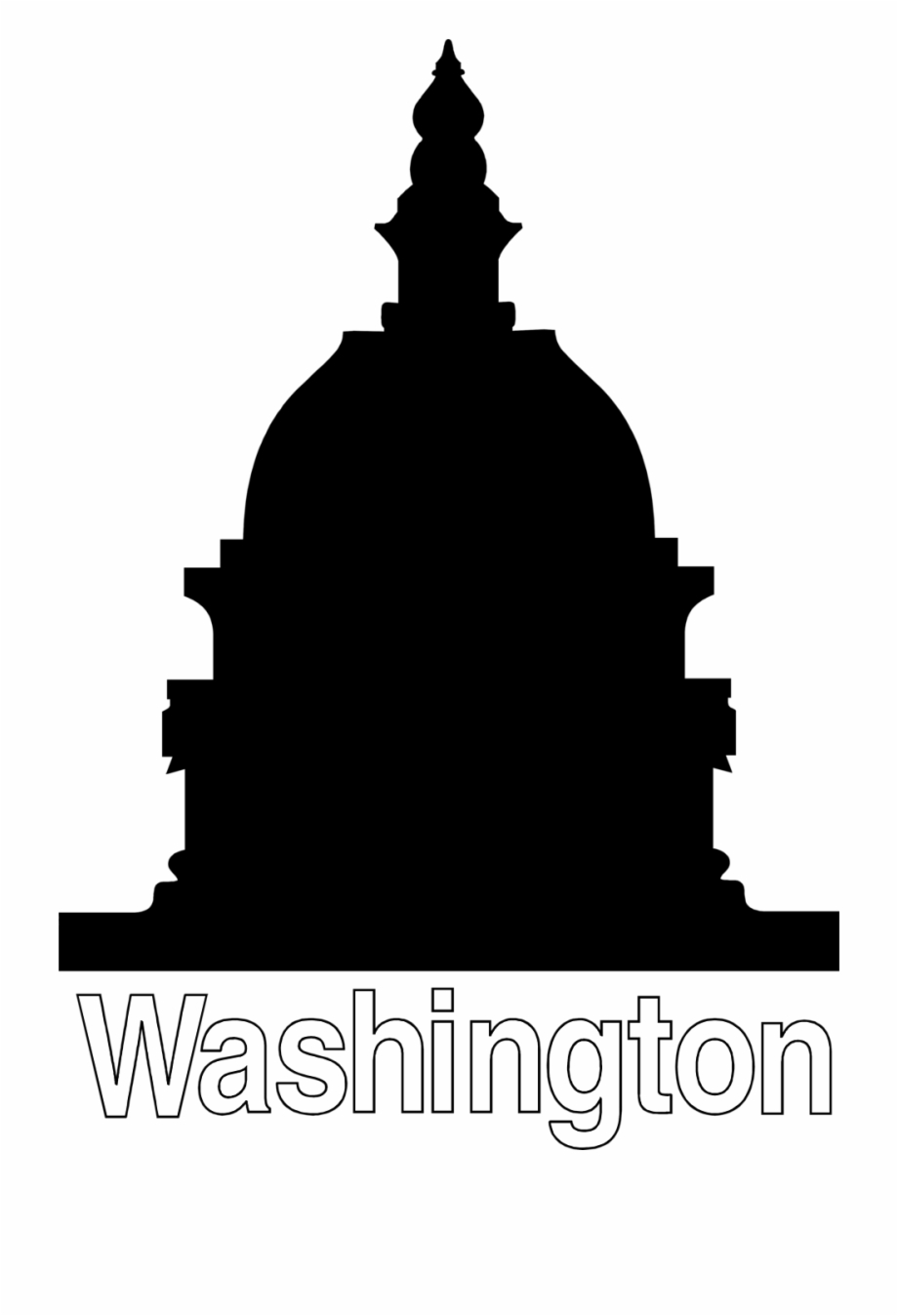 Illustrated Silhouette Of The Us Capitol Building In
