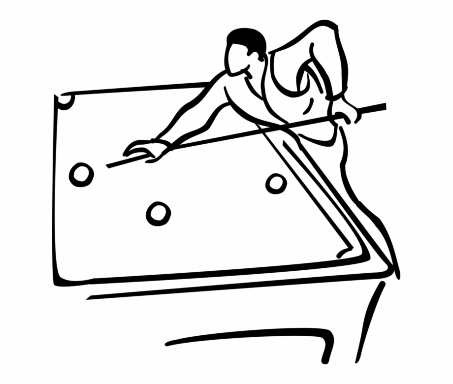 Vector Illustration Of Sport Of Billiards Player Plays