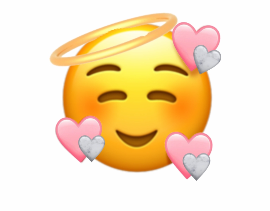Cute Heartemoji Emoji Love Pink Marbke Angel Smiling