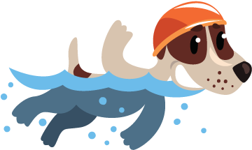 Dog Swimming Clipart
