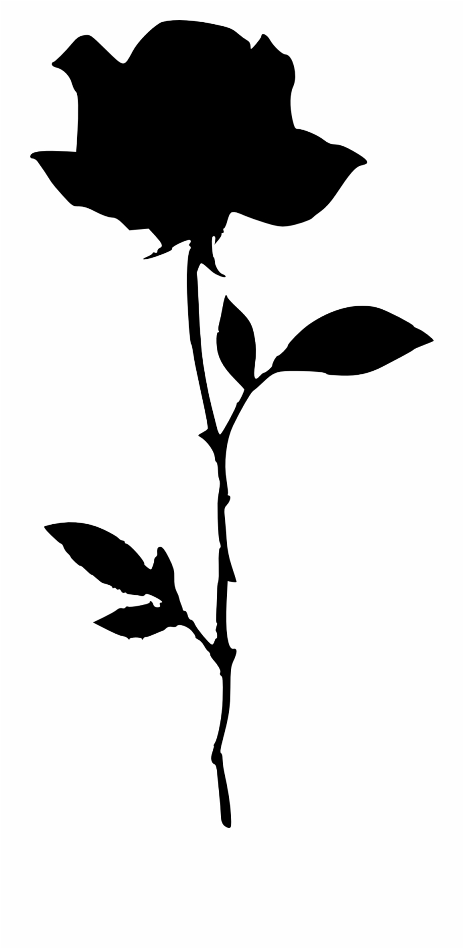 Silhouette Of A Flower Black Rose Transparent Background