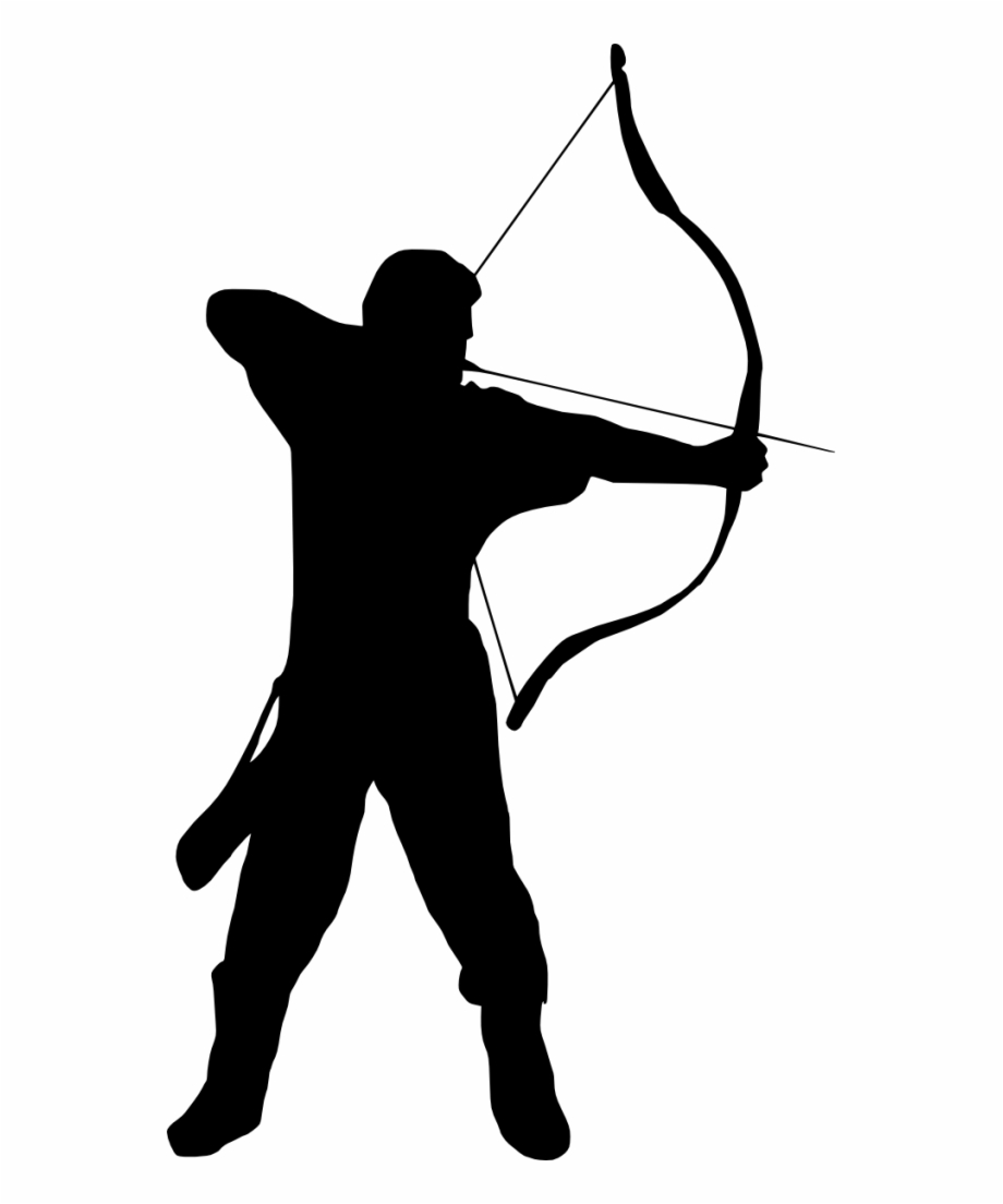 silhouette with bow and arrow
