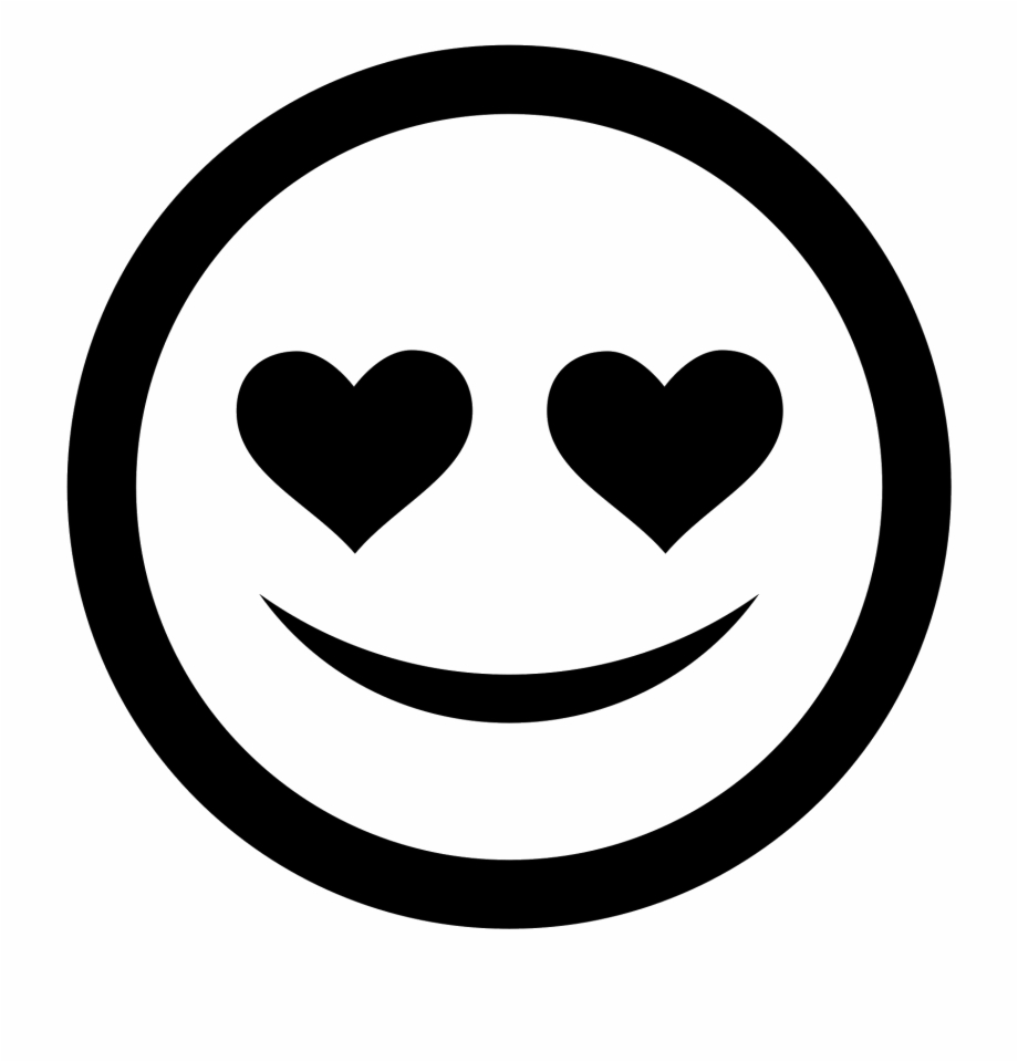 Black And White Smiley Face Png Love Icon