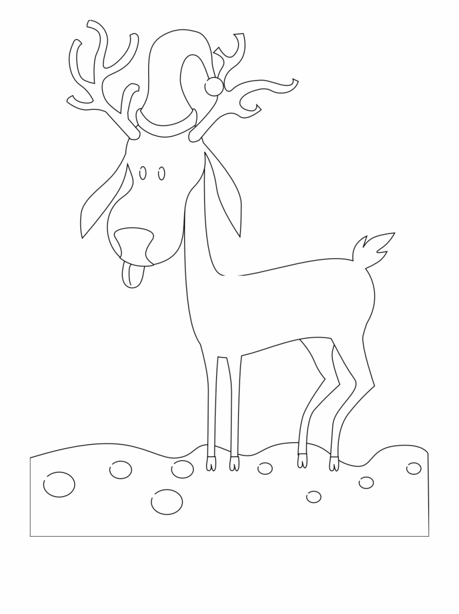 A Reindeer Black White Line Art 999Px 138