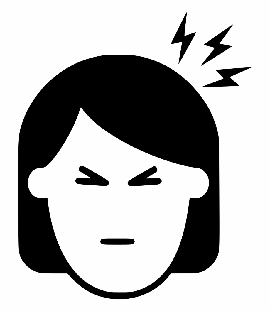Headache Woman Line Comments Fever Clipart Black And
