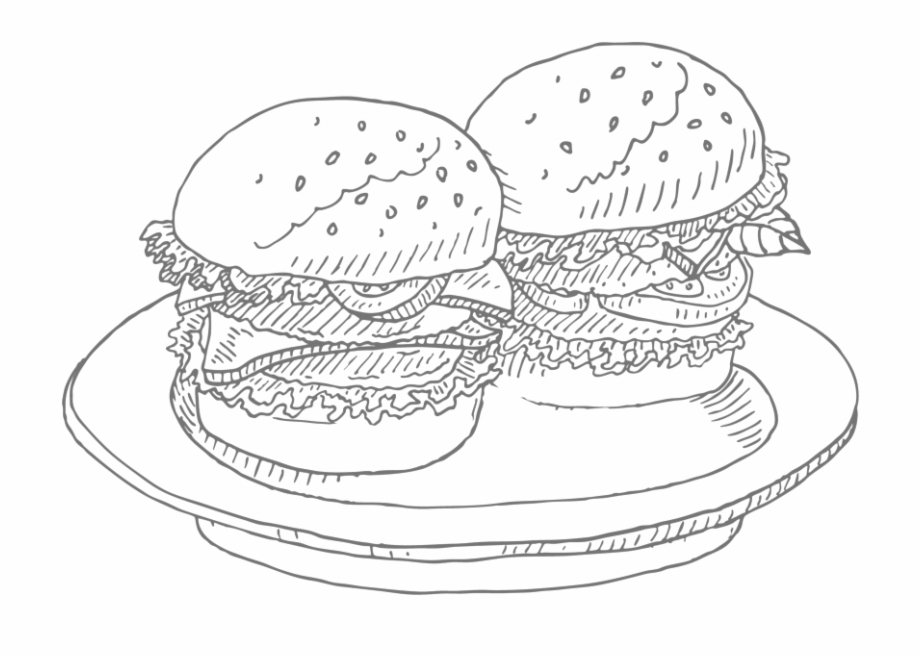 Burger Icon 03 Line Art