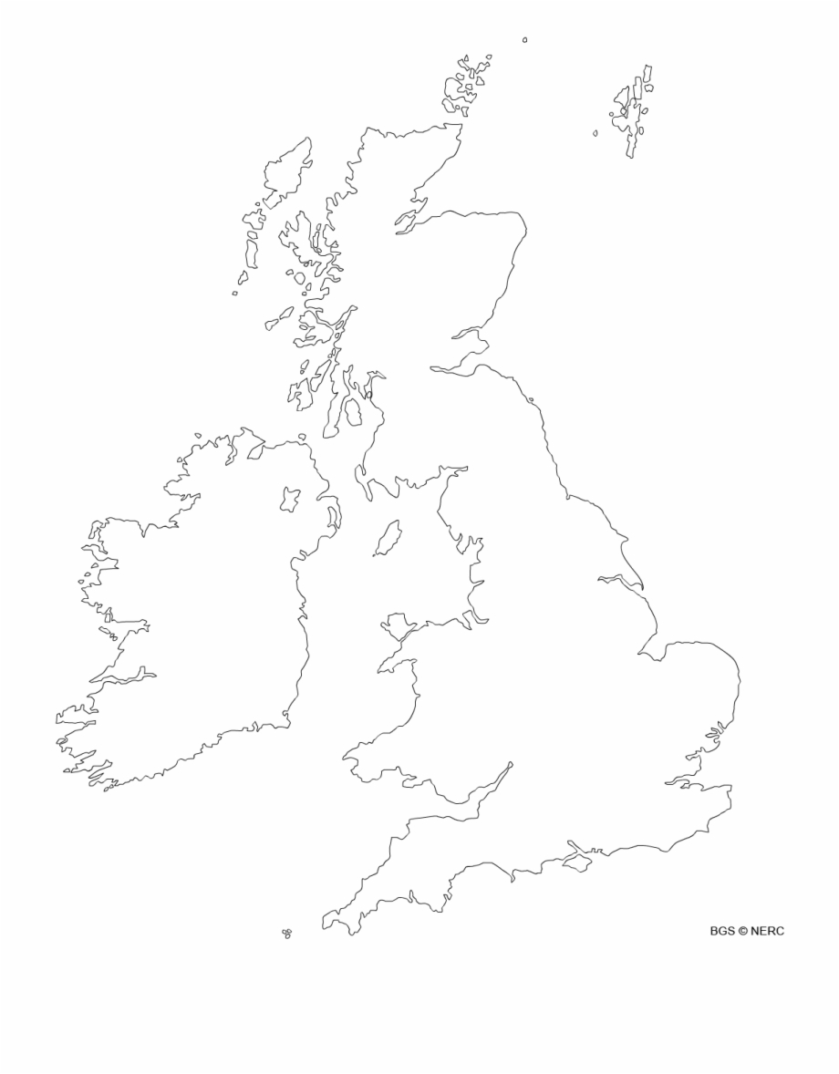 Map United Kingdom Line White Black And White
