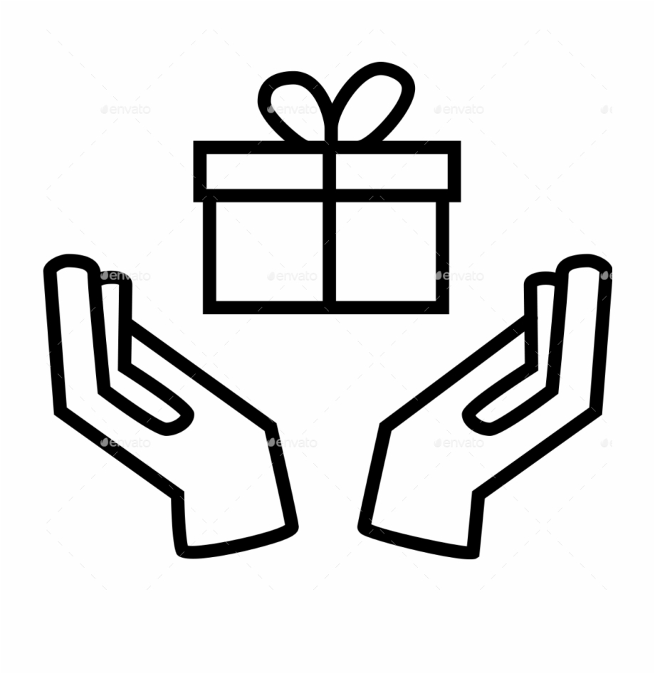 gift black and white clipart
