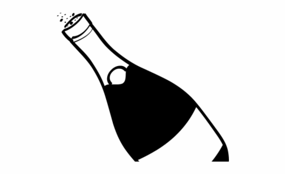 Champagne Bottle Clipart Black And White