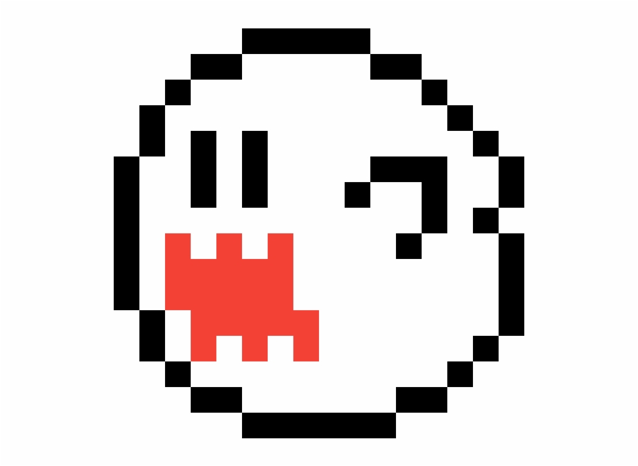 Boo Super Mario Ghost 8 Bit - Clip Art Library
