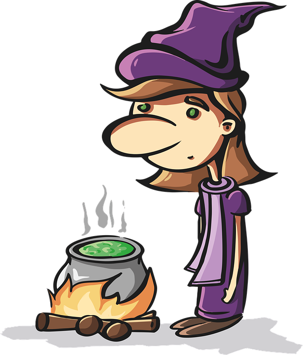 The Witch Helloween Horror Mystical Comic Pot Cartoon