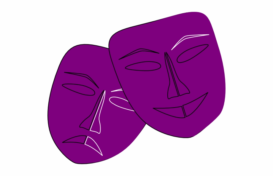 Theatre Clipart Theater Faces Purple Drama Masks