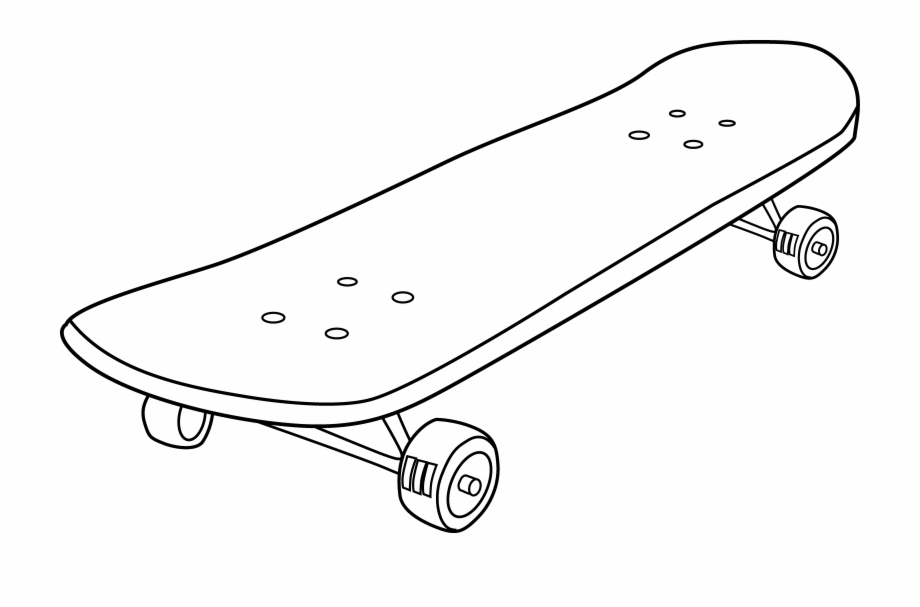 Skateboard Clipart White Skateboard Black Background