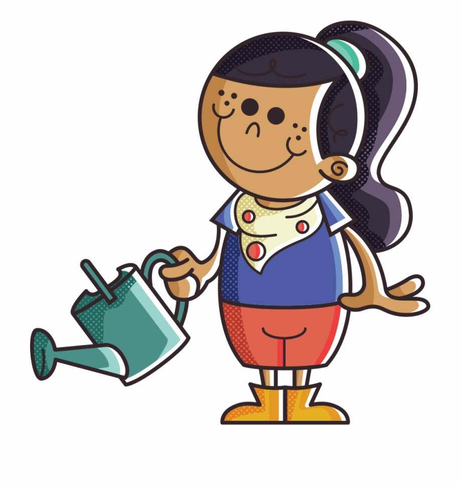 Farmer Girl With Watering Can