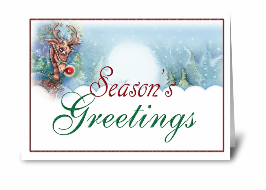 Seasons Greetings Reindeer Christmas Card