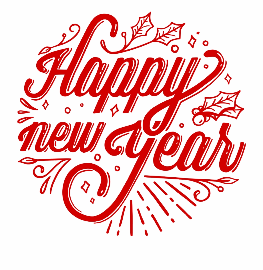 Happy New Year Typography Png