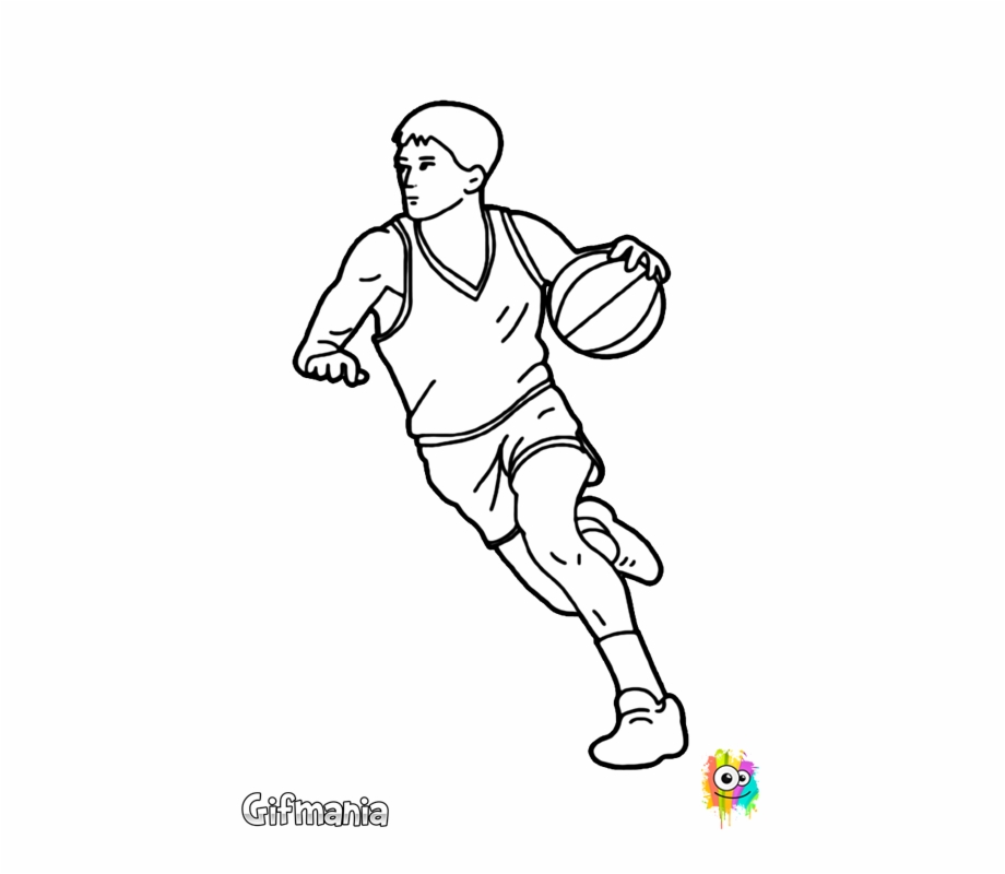 Line art drawing of basketball player in action. 32405949 Vector Art at  Vecteezy