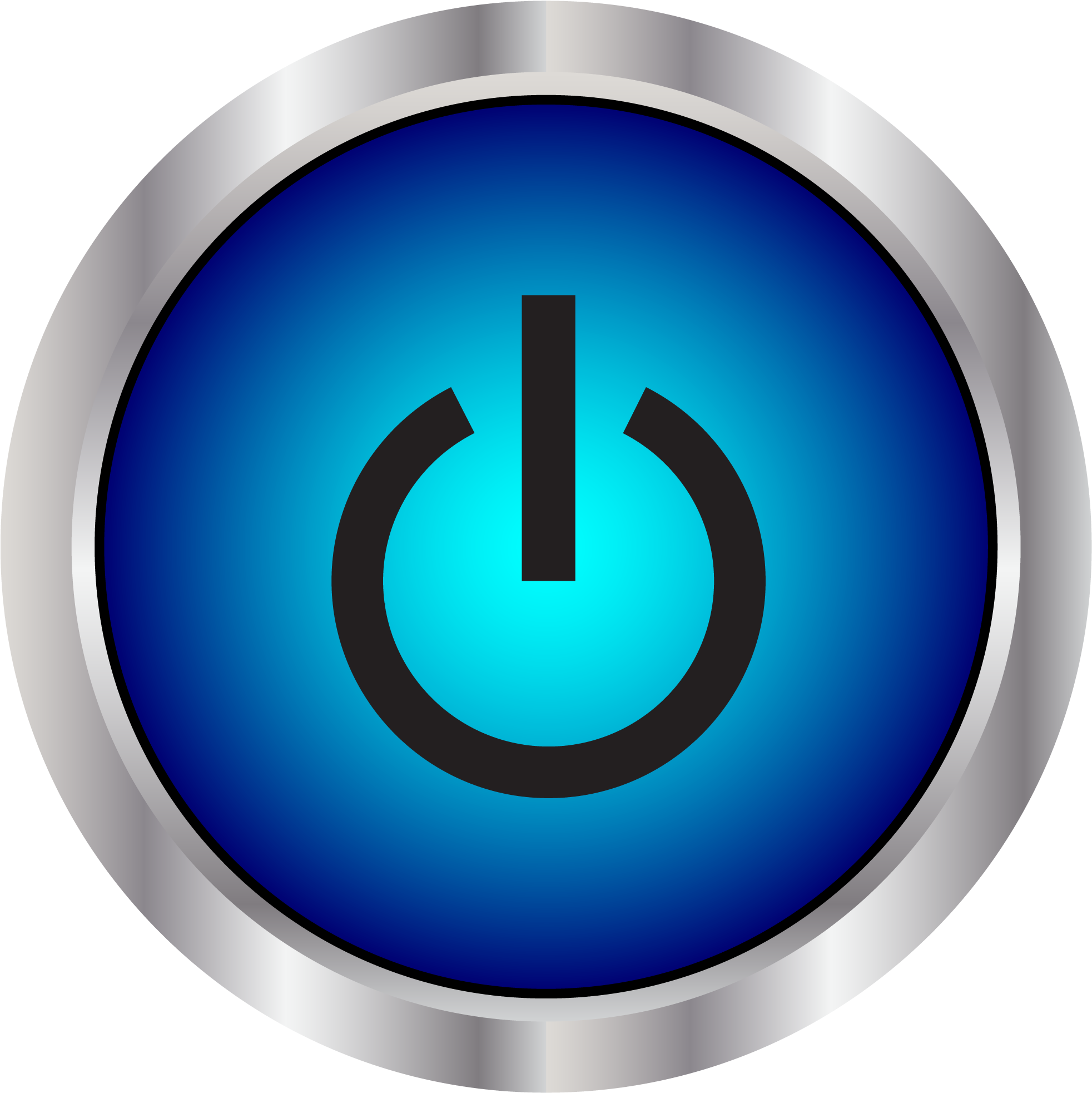 Big Image Blue Power Button Icon