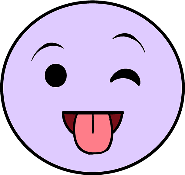 How To Draw Tongue Out Emoji Transparent Purple
