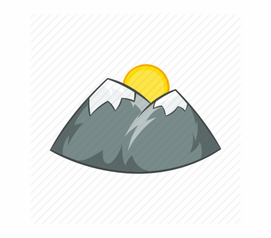 Mountain Cartoon Cartoon Mountain With Sun