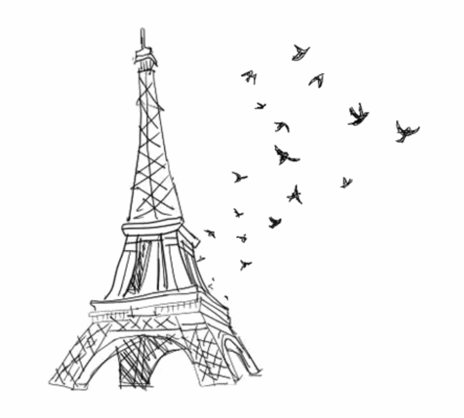 Ftestickers Eiffeltower Blackandwhite Silhouette Eiffel Tower Drawing Transparent